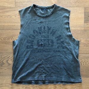 Zara Brooklyn Graphic Sleeveless Top - Gray